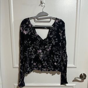 Floral Black and Pink Women's Top